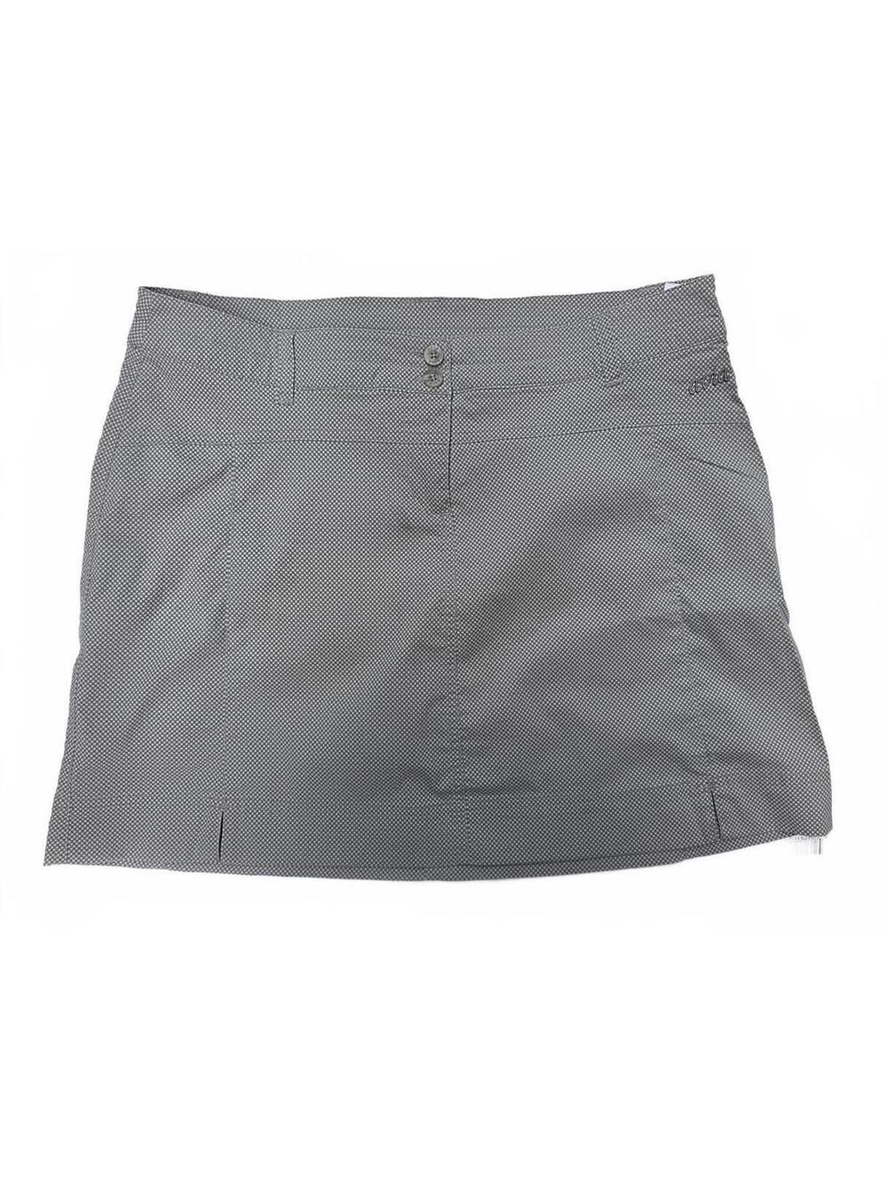 Avia Athletic Gray + Cream Micro Check Skort with back Zipper Pocket LG